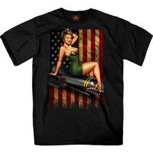 Hot Leathers GMS1528 Menâ€™s Black Patriotic Pinup T-Shirt