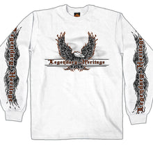 Hot Leathers GMS2009 Menâ€™s â€˜Flaming Up Wings Eagleâ€™ Long Sleeve White T-Shirt
