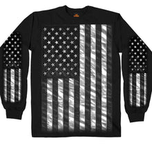 Hot Leathers GMS2393 Menâ€™s â€˜American Flagâ€™ Long Sleeve Black T-Shirt