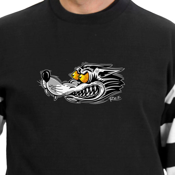Hot Leathers GMS6004 Men's Black and White 'Race Wolf' Striped Long ...