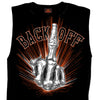 Hot Leathers GMT3453 Mens Bone Finger "Back off" Black Sleeveless Shooter Tank Top