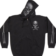 Hot Leathers GMZ4402 Menâ€™s â€˜Jolly Roger Skullâ€™ Black Hoodie with Zipper Closure