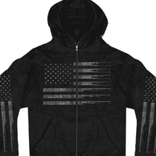 Hot Leathers GMZ4414 Menâ€™s â€˜American Flag Bulletsâ€™ Black Hoodie with Zipper Closure
