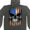 Hot Leathers GMZ4489 Menâ€™s Patriotic Skull Charcoal Zip Up Hoodie Sweatshirt