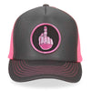 Hot Leathers GSH1001 Middle Finger Grey and Pink Trucker Hat