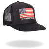 Hot Leathers GSH1016 Try Stomping This American Flag Black Trucker Hat