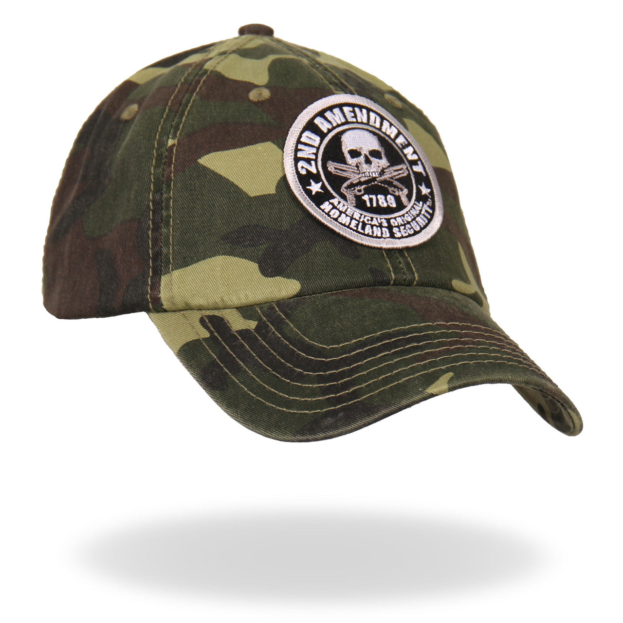 Hot Leathers GSH3001 2nd Amendment Washed Camo Ball Cap | HighwayLeather