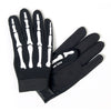 Hot Leathers GVM2007 Skeleton Mechanics Gloves showing black leather gloves with skeleton graphic design for motorcycle riding.