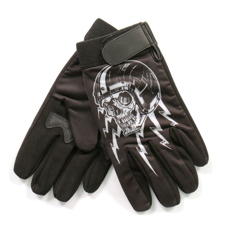 Hot Leathers GVM3005 Sublimated 3/4 Skull Mechanics Glove