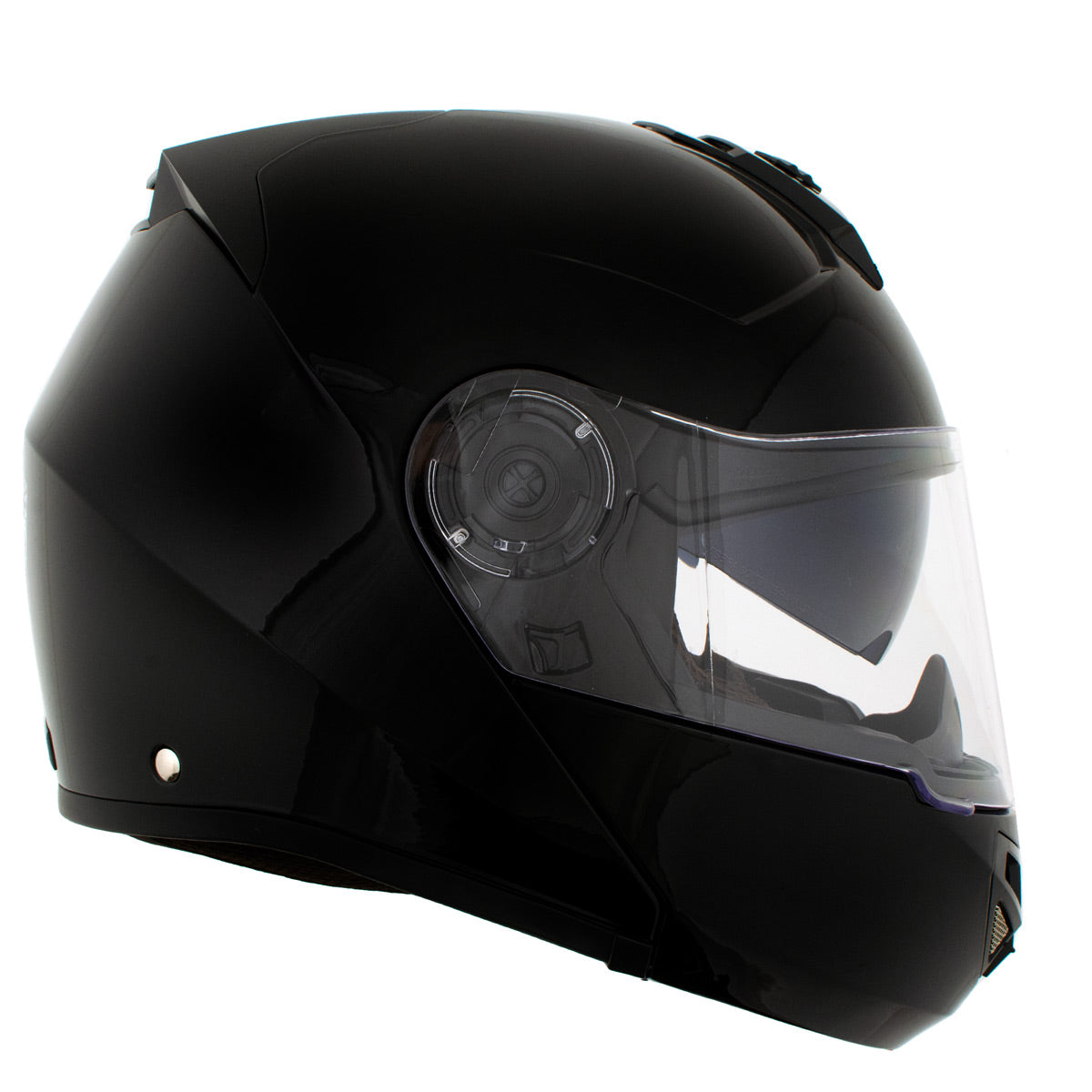 BLUETOOTH GLOSS H7000 BLACK MODULAR Helmet w/ Intercom - Built-in Spea ...