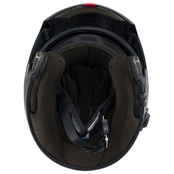 BLUETOOTH GLOSS H7000 BLACK MODULAR Helmet w/ Intercom - Built-in Spea ...