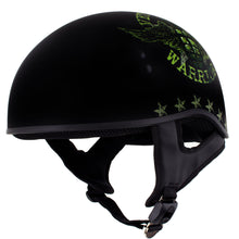 Hot Leathers HLD1025 'Vet Biker Warrior' Flat Black Motorcycle DOT Skull Cap Half Helmet for Men and Women Biker