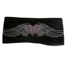 Hot Leathers Heart with Wings Bling Head Wrap, a stylish hair accessory featuring a shiny heart with wing design.