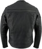 HL10262LMB Men's ‘Crossover’ Black Leather Lightweight MC Jacket