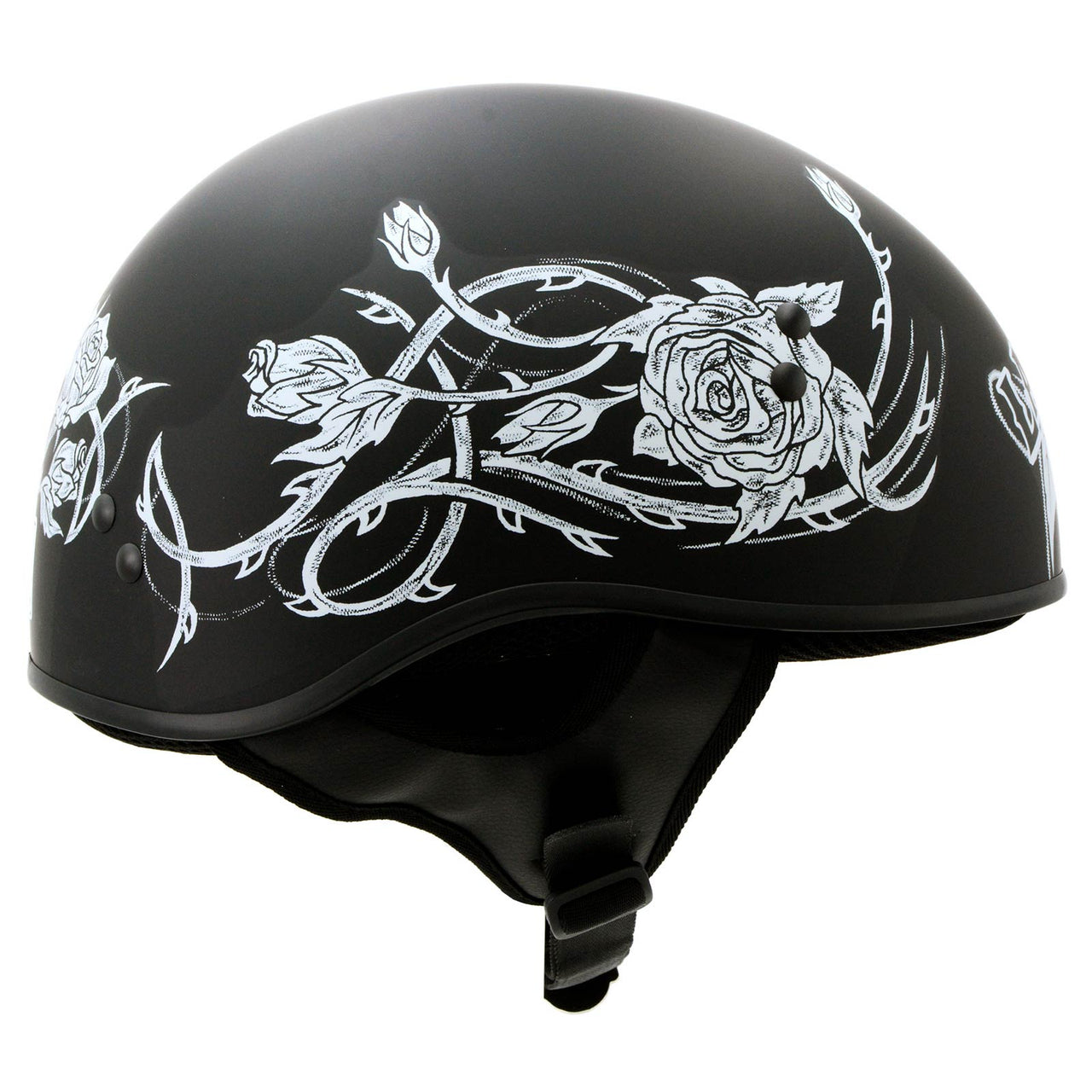 Hot Leathers HLD1021 'Lady Rider' Flat Black Motorcycle DOT Approved ...