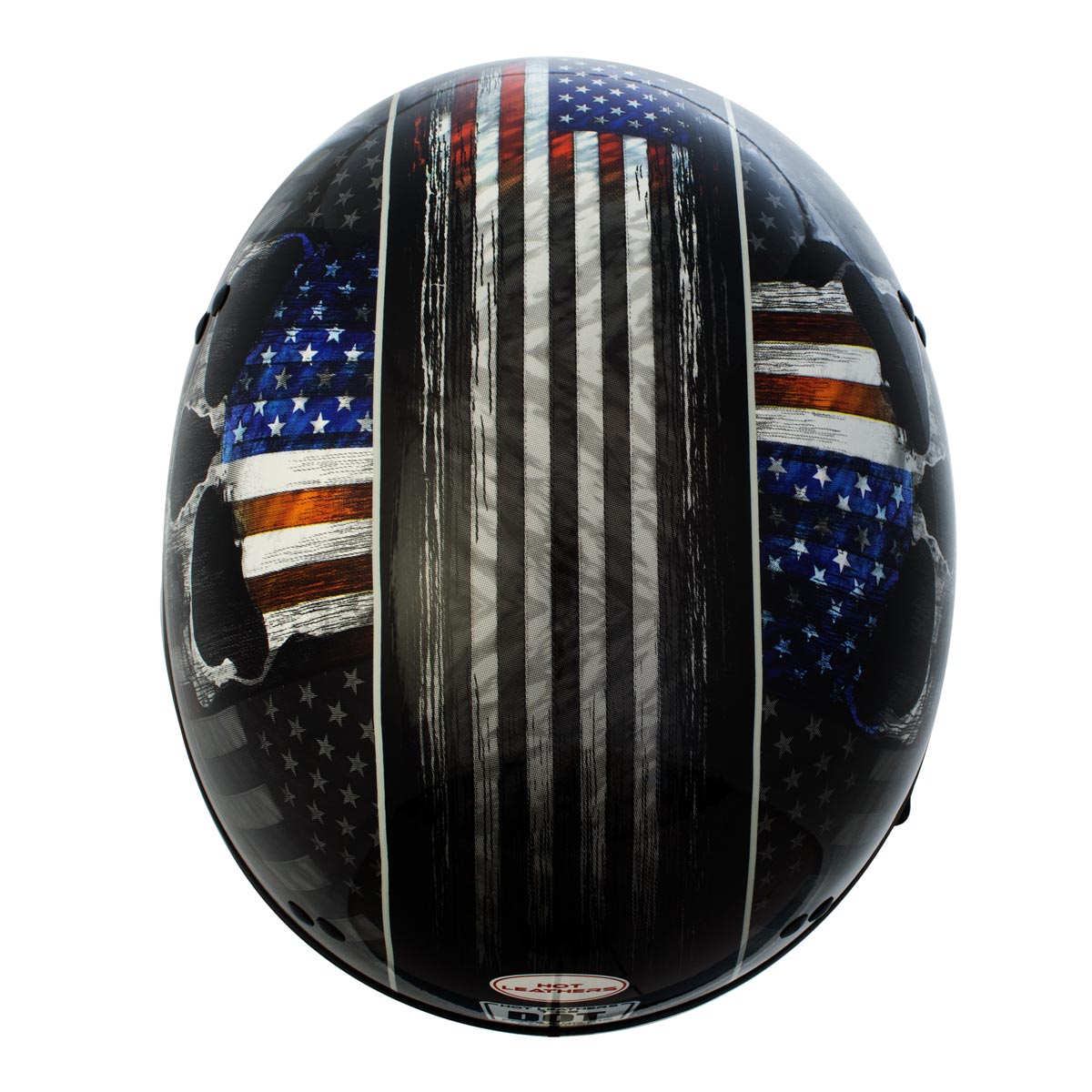 HLD1042 Gloss Black 'Warrior Bullet' Advanced DOT Approved Skull Half ...