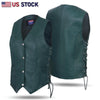 HL14501Green Hunter Green Women motorcycle HUNTER GREEN Leather Vest Biker Club Conceal Carry - HighwayLeather