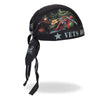 Hot Leathers Commemorative Veteran Headwrap, DOO RAGS style, featuring patriotic design and vibrant colors, worn as a head covering.