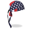 Hot Leathers American Flag Headwrap from DOO RAGS line, featuring bold red, white, and blue stars and stripes design.