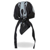 Hot Leathers Lone Wolf Headwrap from DOO RAGS collection, featuring bold wolf design in black and gray fabric.