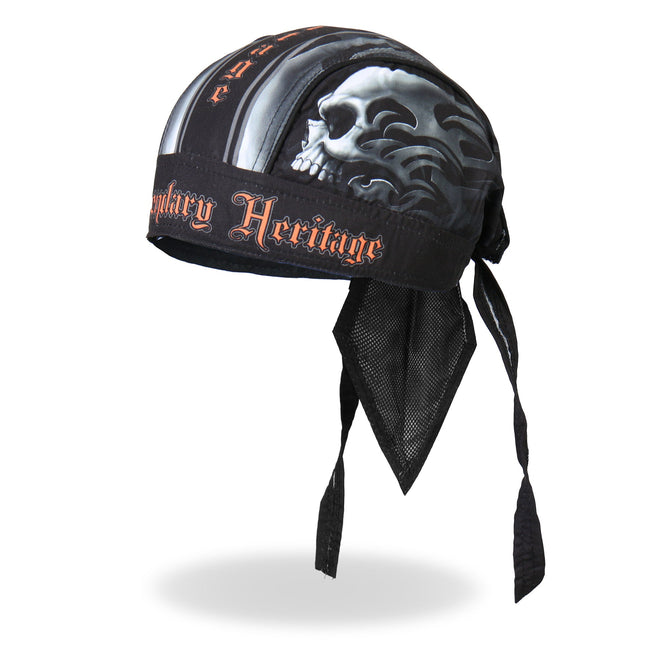 Hot Leathers Skull Face Headwrap from DOO RAGS collection, featuring bold skull design and comfortable fabric for headwear.