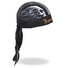Hot Leathers Skull Face Headwrap, DOO RAGS style, featuring bold skull design, worn as a stylish headwrap or bandana.