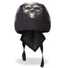 Hot Leathers Skull and Wrench Bones Headwrap featuring bold skull and wrench design on black DOO RAGS bandana.