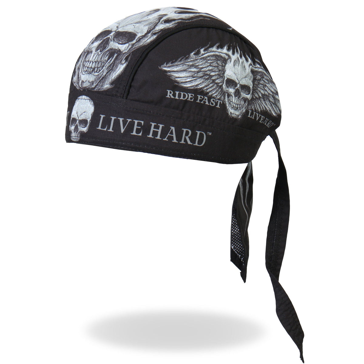 Hot Leathers Bad Scratch Headwrap from DOO RAGS collection, featuring a rugged design and bold logo, ideal for motorcycle enthusiasts.