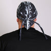 Hot Leathers Death Wings Headwrap, DOO RAGS style, featuring bold wing design in black and gray, worn as a head covering.