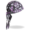 Hot Leathers Sugar Skull Headwrap, DOO RAGS style with vibrant skull design, worn as a headwrap for a bold, edgy look.