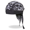 Hot Leathers Skull Flag Headwrap from DOO RAGS collection, featuring bold skull and flag design in vibrant colors.