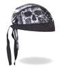 Hot Leathers Skull Flag Headwrap from DOO RAGS collection, featuring bold skull and flag design for motorcycle or casual wear.