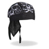 Hot Leathers Skull Flag Headwrap from DOO RAGS collection, featuring bold skull and flag design, made of soft fabric.