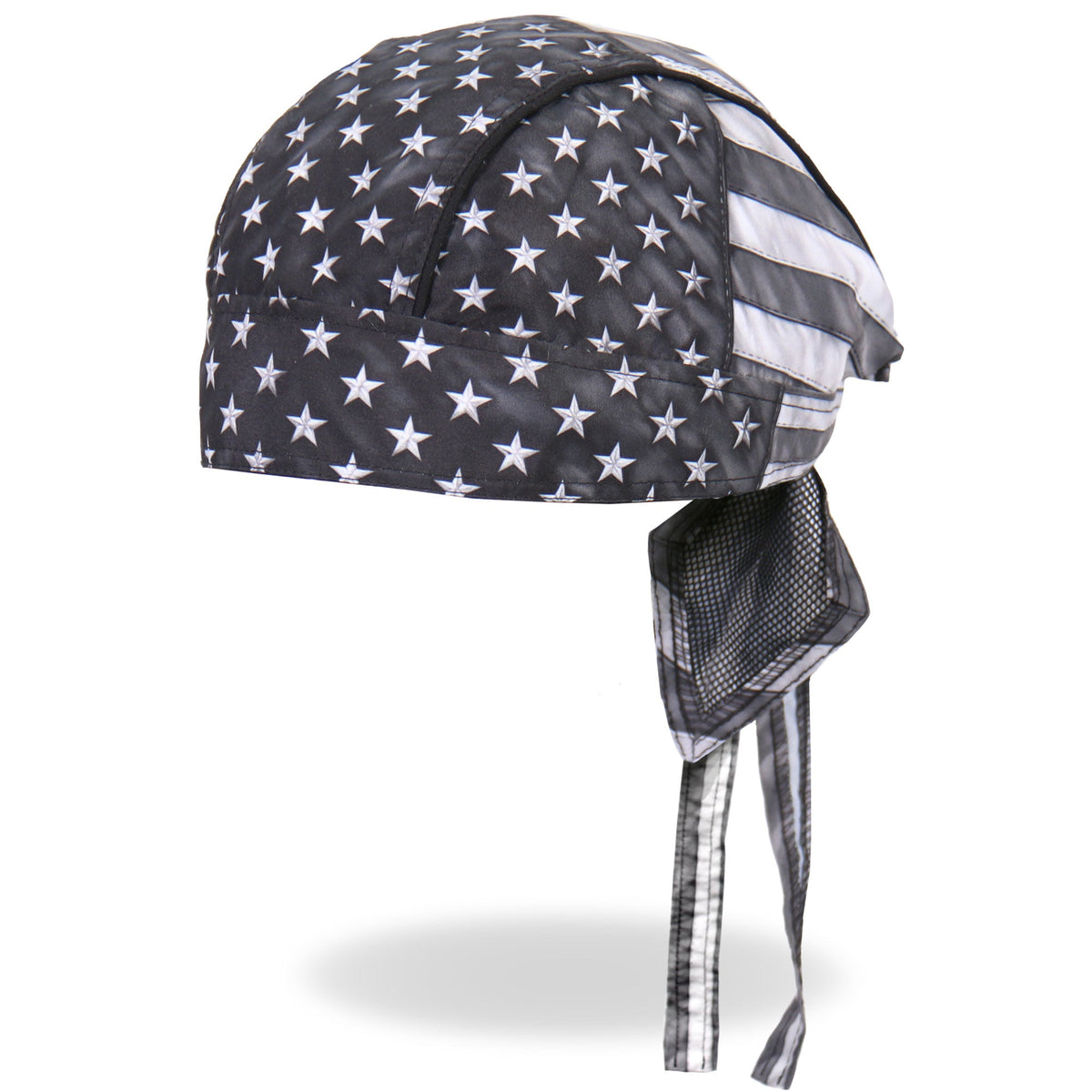 Hot Leathers Gray Flag Headwrap from DOO RAGS collection, featuring a patriotic design and comfortable fabric for headwear.