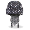 Gray Hot Leathers HWH1092 Hot Leathers DOO RAGS flag headwrap with bold design, worn as a stylish head covering.