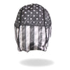 Hot Leathers Gray Flag Headwrap, DOO RAGS style, featuring a patriotic gray flag design, worn as a headwrap or bandana.