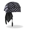 Hot Leathers Gray Flag Headwrap from DOO RAGS collection, featuring a patriotic gray and black flag design.