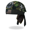 Hot Leathers Camo Skull Headwrap from DOO RAGS collection, featuring a bold camo pattern and skull design.