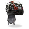 Hot Leathers Jumbo Skull Headwrap, DOO RAGS style, featuring a bold skull design and vibrant colors for motorcycle and casual wear.