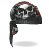 Hot Leathers Jumbo Skull Headwrap from DOO RAGS brand, featuring a bold skull design in black and white fabric.