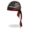 Hot Leathers HWH1099 Flag Bullets DOO RAGS headwrap featuring a bold flag and bullet design, perfect for motorcycle style accessories.