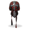 Hot Leathers Celtic Cross Headwrap from DOO RAGS collection, featuring detailed Celtic cross design in black and white.
