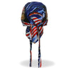 Hot Leathers Hoop Eagle Headwrap from DOO RAGS collection featuring a bold eagle design on black fabric.