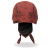 Rust dye denim headwrap doo rag by Hot Leathers, featuring a casual, rugged style with a durable denim fabric and rust-colored dye.