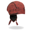 Rust dye denim headwrap doo rag from Hot Leathers, featuring a rugged, stylish fabric design perfect for casual or motorcycle wear.