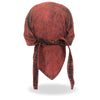 Rust dye denim headwrap doo rag from Hot Leathers, featuring a stylish, casual design with a rust-colored denim pattern.