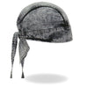 Hot Leathers Charcoal Dye Denim Headwrap from DOO RAGS collection, showcasing a stylish, lightweight denim headwear with a rugged look.