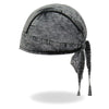 Hot Leathers Charcoal Dye Denim DOO RAGS headwrap with rugged design and adjustable fit, perfect for motorcycle enthusiasts.