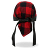 Hot Leathers DOO RAGS headwrap with red buffalo plaid pattern, stylish and comfortable headwear by Hot Leathers.