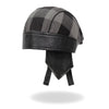 Hot Leathers Hot Leathers HWH1110 Gray Buffalo Plaid DOO RAGS headwrap, featuring a stylish gray buffalo plaid design.